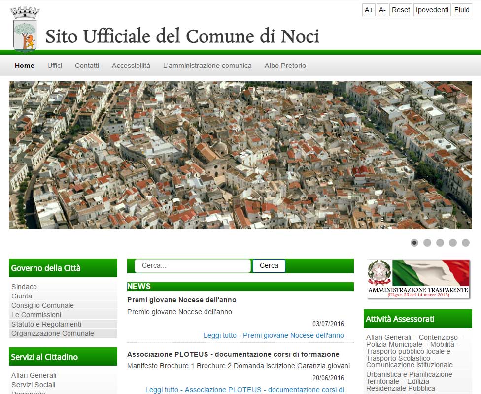 sito web comune di noci 2016