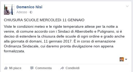 01 10 chiusura scuole
