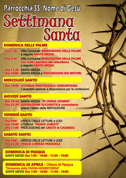 04 13 SETTIMANASANTA CHIESASSNOMEDIGESù